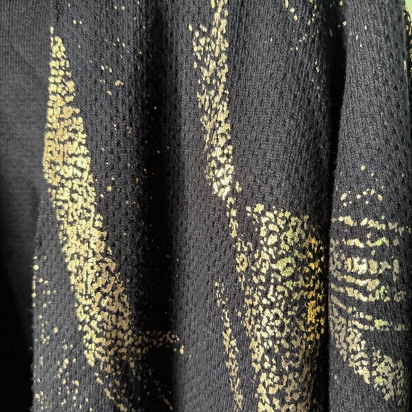 Kasper 2 Piece Black w/Gold Design.Sleeveless Top Size M Coat Long Sleeve Size M - Picture 5 of 12
